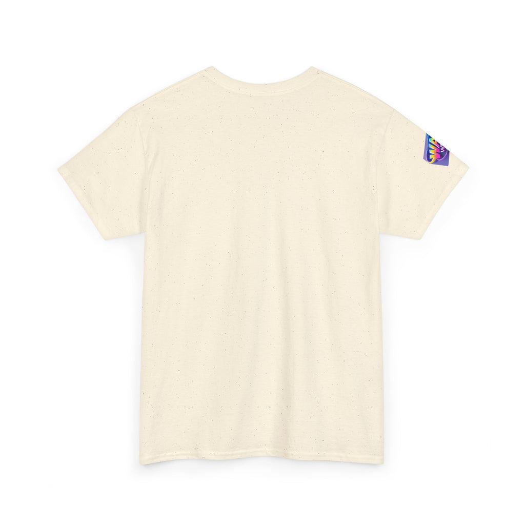 Rooster & Chick Flame Illustration T-Shirt — Playful Farm Animal Tee