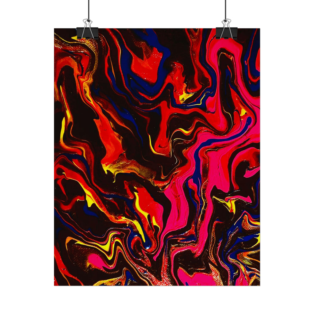 Abstract Neon Swirl Poster — Vibrant Fluid Art Wall Print by S.S.