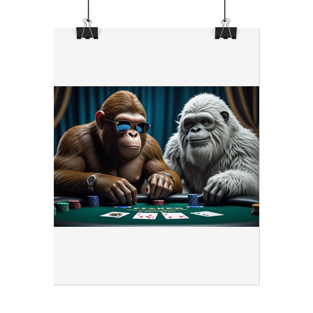 Big Foot and Yeti Playing for Keeps Rolled Poster