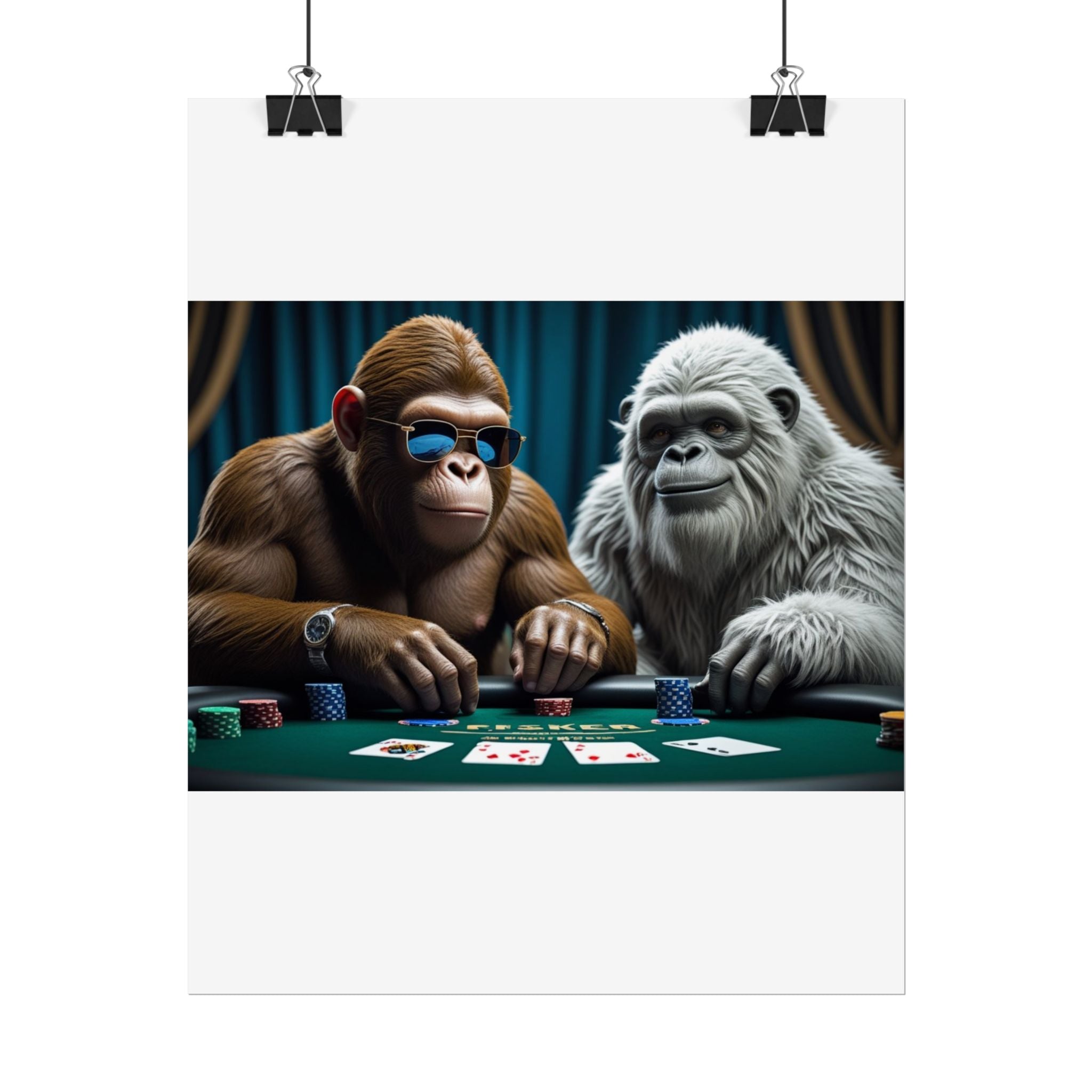 Big Foot and Yeti Playing for Keeps Rolled Poster