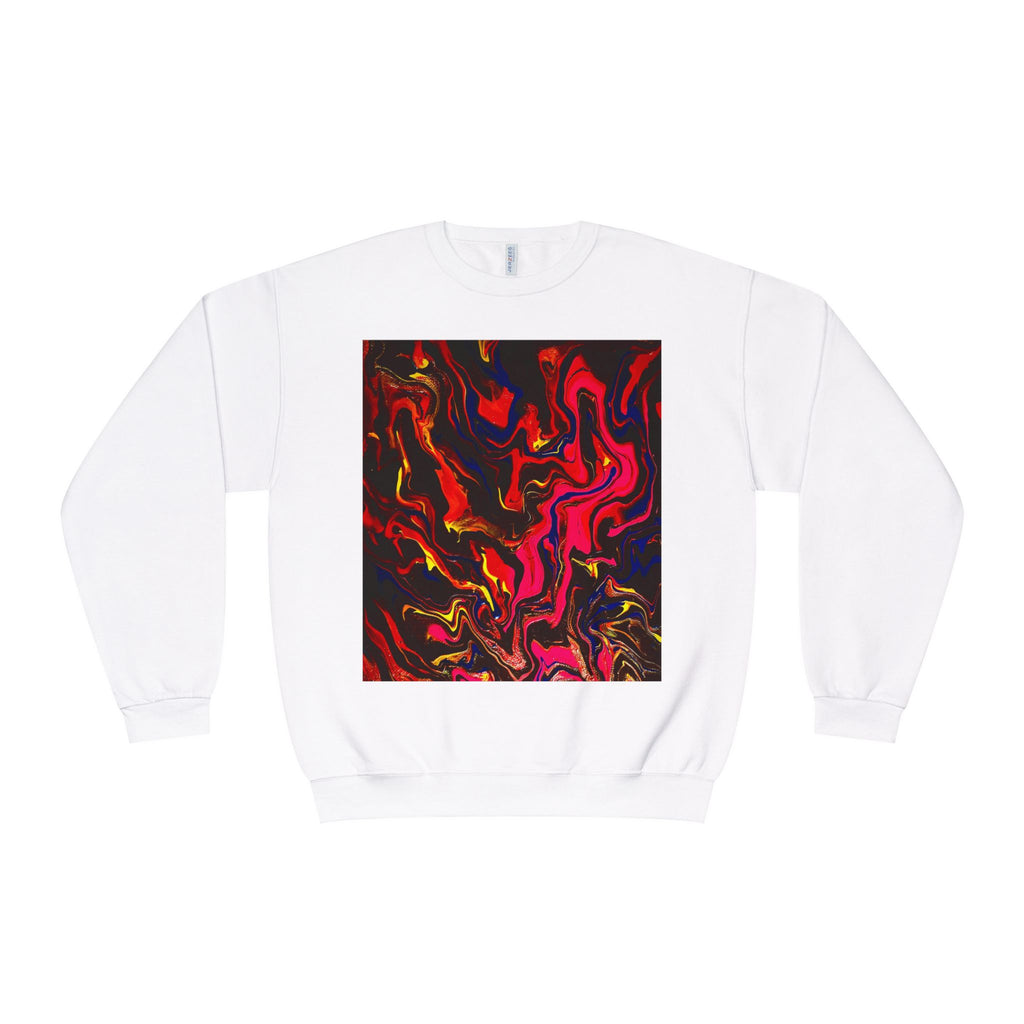 Crewneck Sweatshirt — Abstract Red & Gold Swirl Art Prin.t another S,S, Original