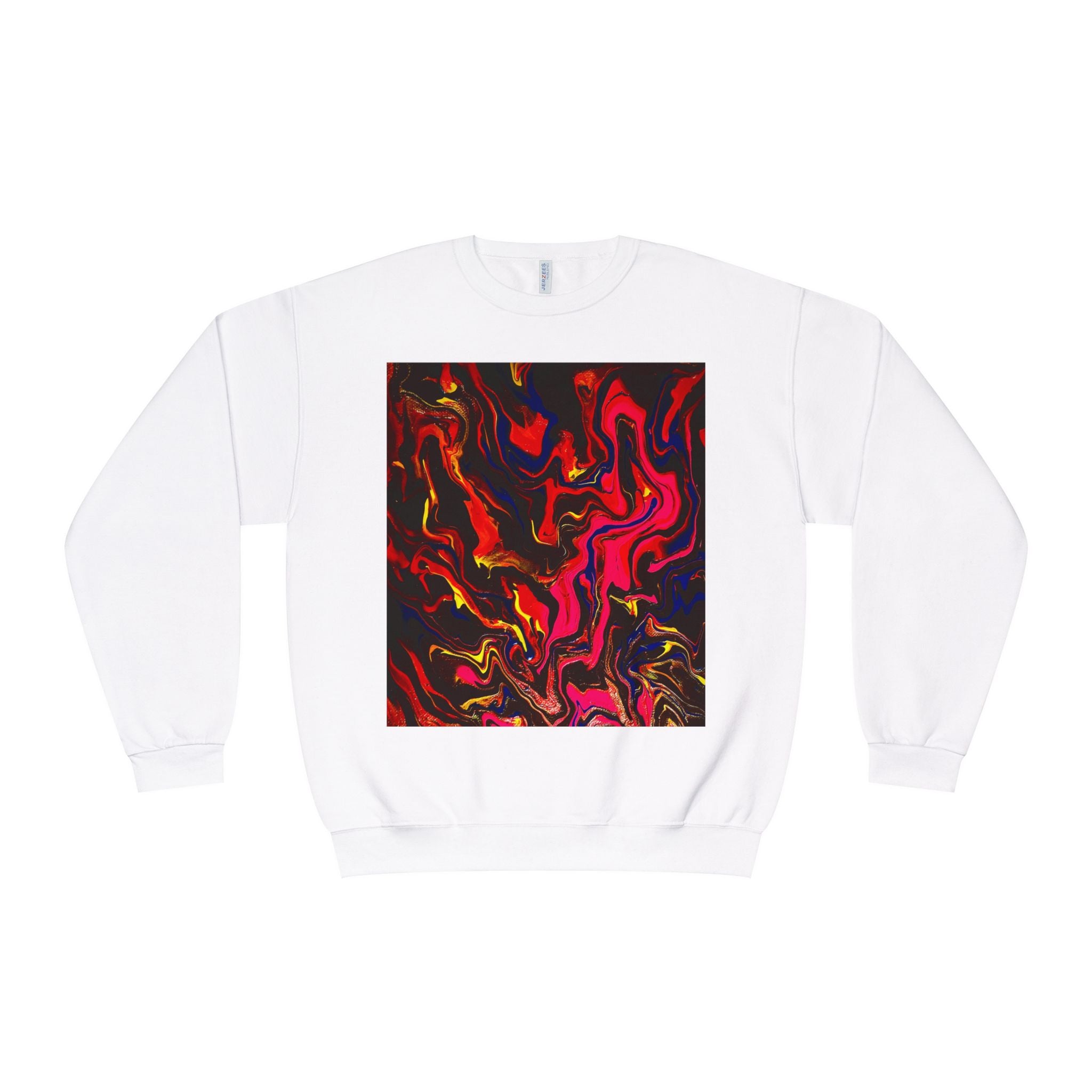 Crewneck Sweatshirt — Abstract Red & Gold Swirl Art Prin.t another S,S, Original